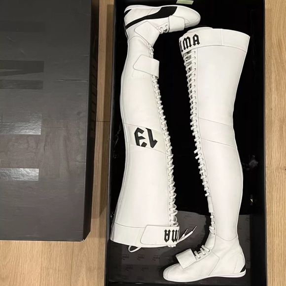 Fenty Puma Over The Knee White Boxing Boots By Rihanna Womens Size 6.5 - Picture 5 of 6